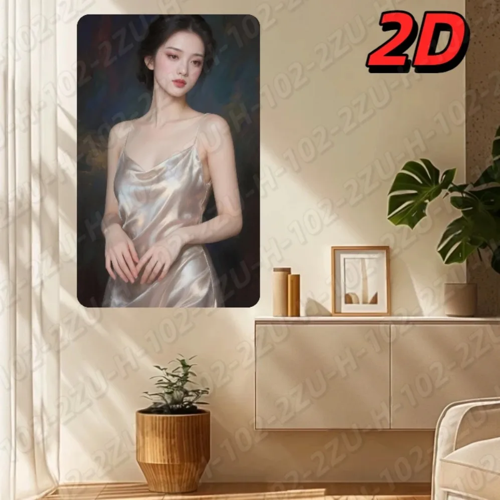 EternalMetal Art Aluminum Wall Decor Luxury Satin Gown Portrait Figure Durable Home Accent