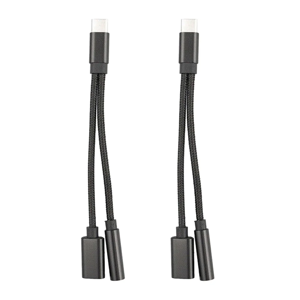 

2 Pcs Jack Adapter Audio Charging Transfer Adapters Professional Type-c Headphone