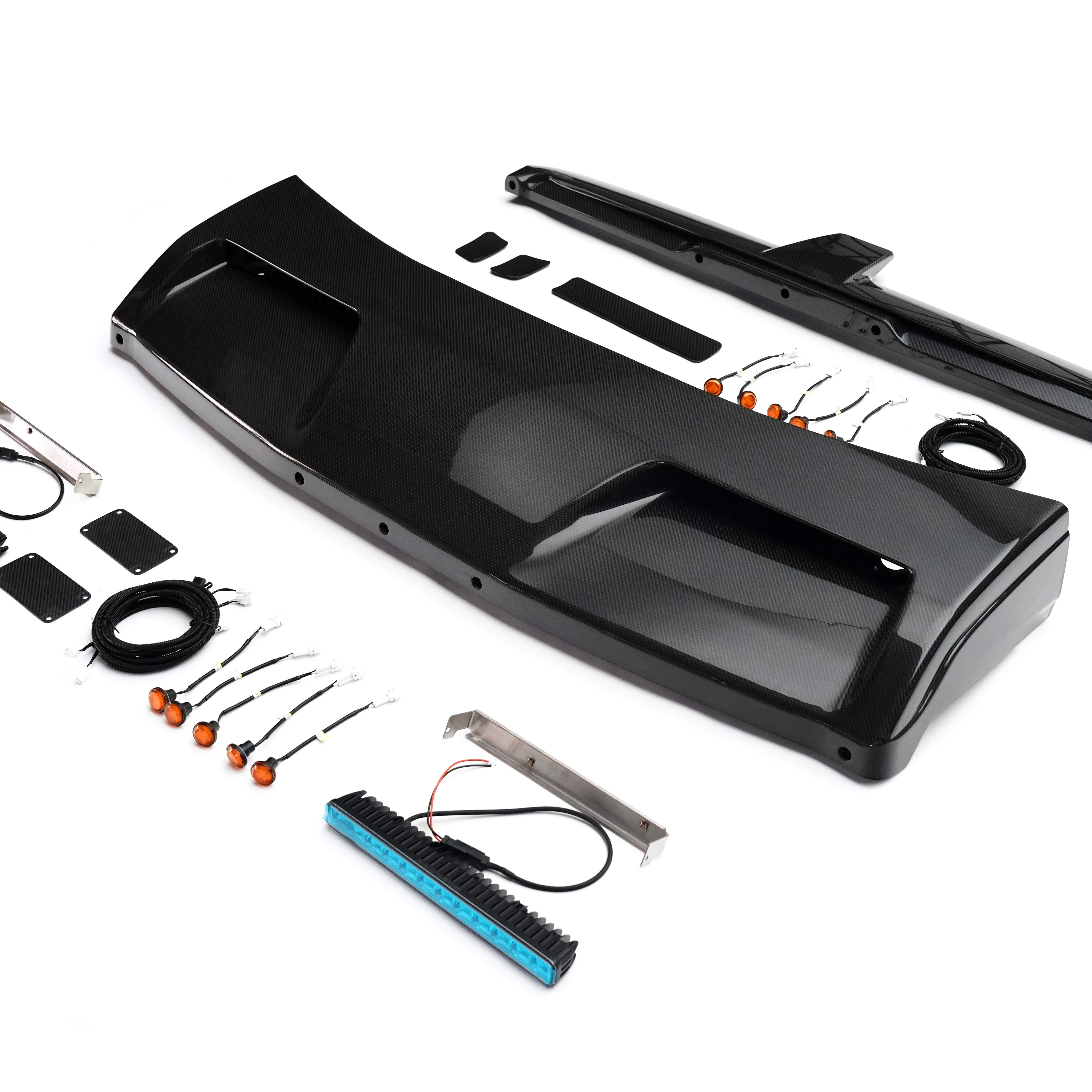 

G WAGON W464 W463A 4*4 carbon fiber roof spoiler rear spoiler with lights for W464 W463A G63 G500 CARBON roof spoiler