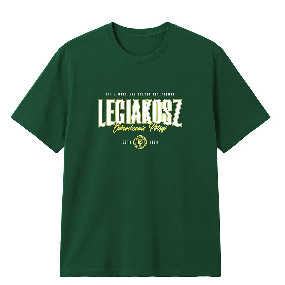 Camiseta Multicolorida Legia Warsaw Legiakosz Fan Culture, Corte Solto, Gola Redonda, Top Casual para Fãs de Futebol