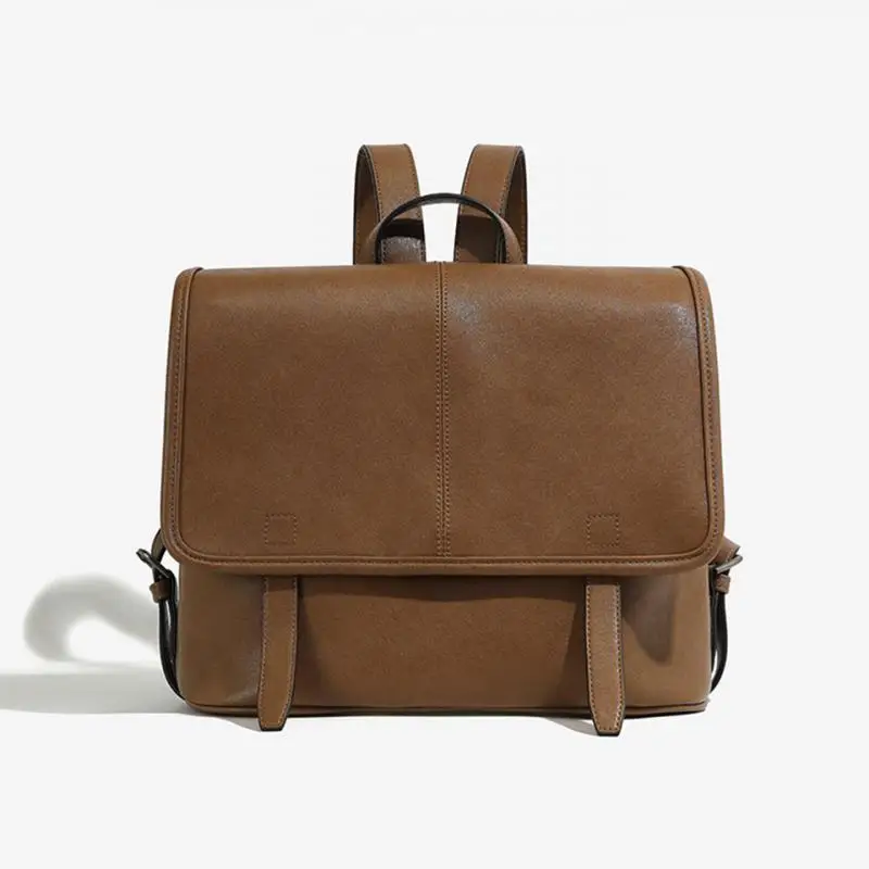 

2026 Autumn / Winter New Retro Vertical Square Flip Style Large Capacity Backpack Simple And Casual Versatile Travel Women's Bag