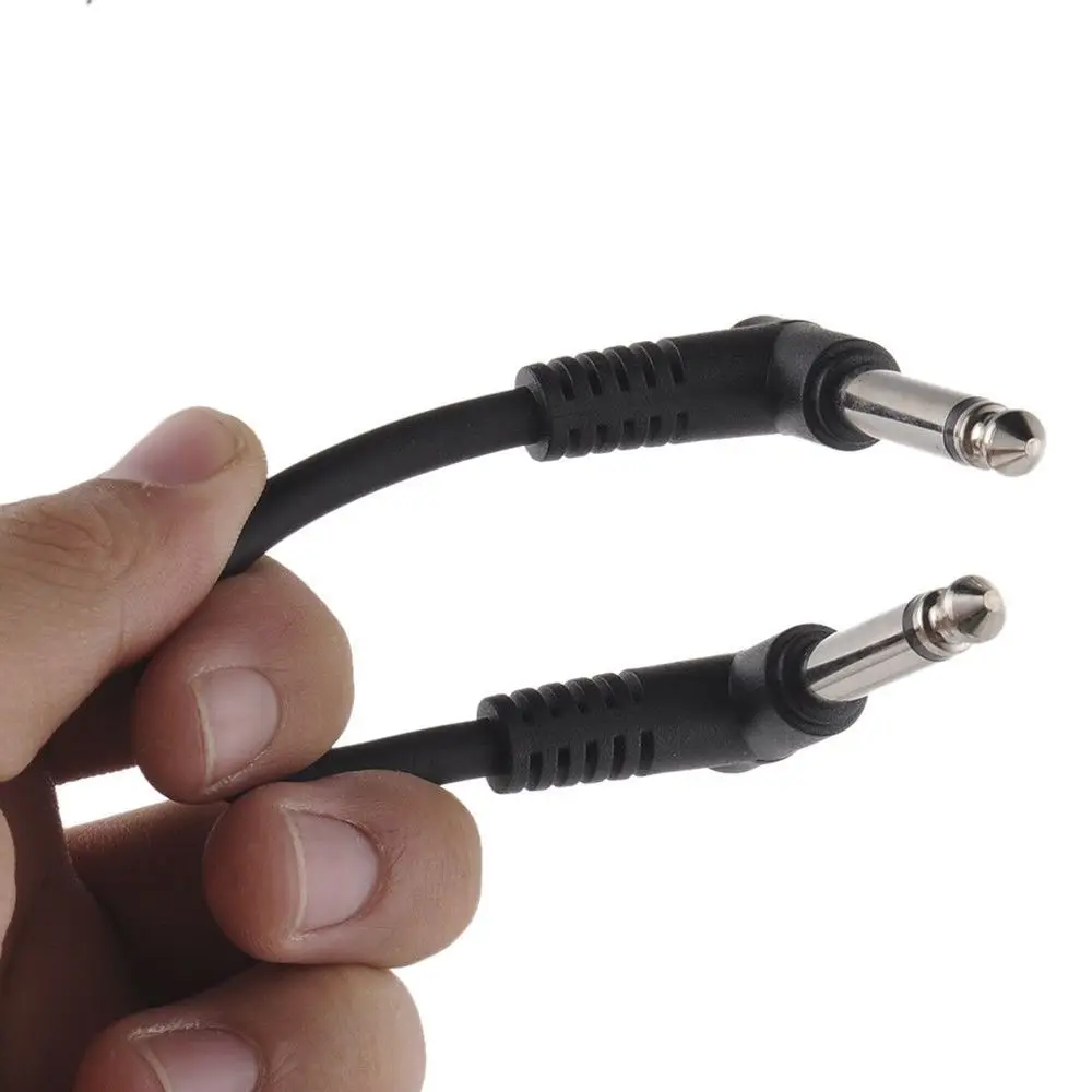 Useful 15cm Right Angle Universal Jumper Leads Patch Cable Connect Normal 2 Plugs Effect Pedal Instrument Guitar Pedal Cable