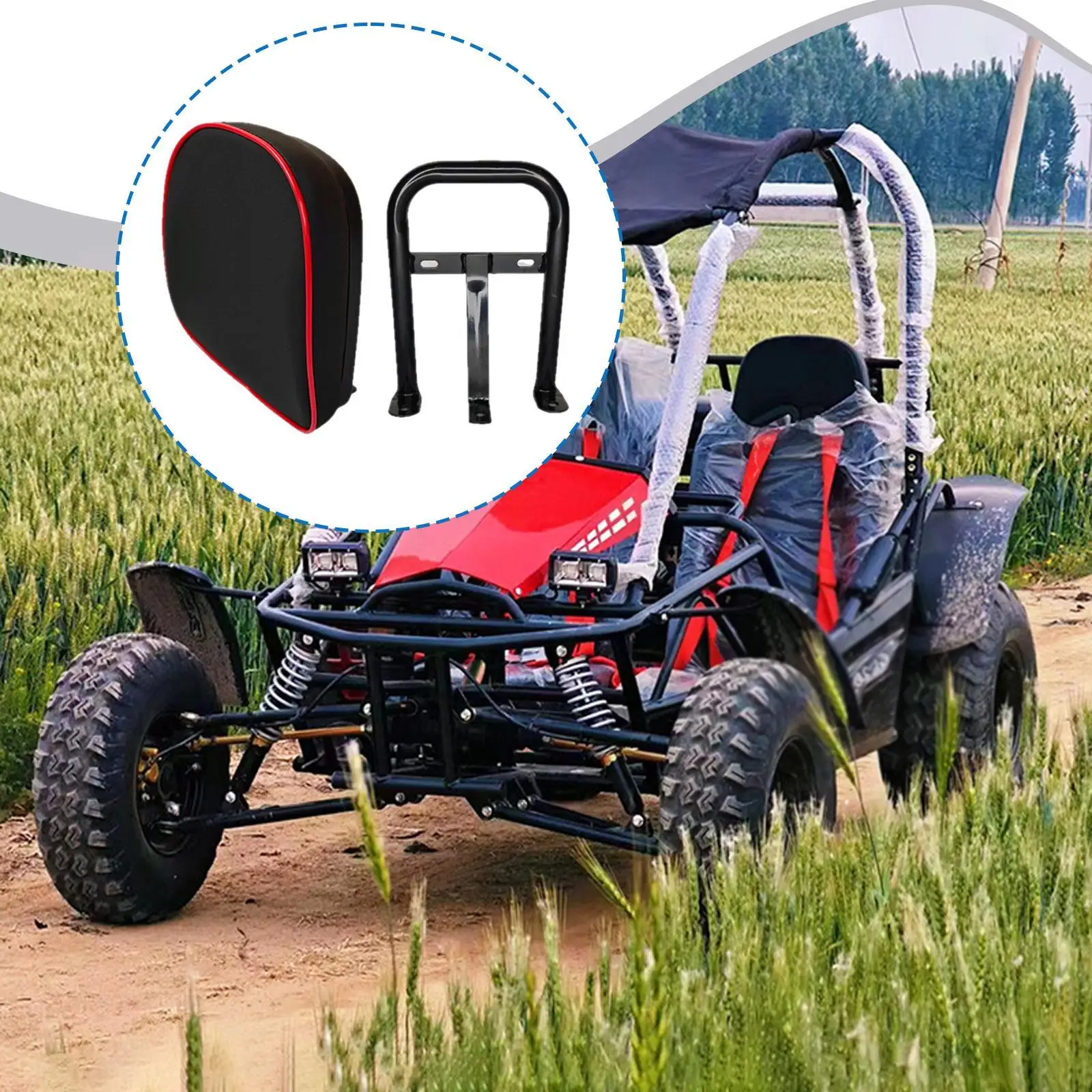 

Backrest with Mounting Bracket PU Leather Mountain Sturdy Portable Professional Iron Frame Shock Absorption Accessory