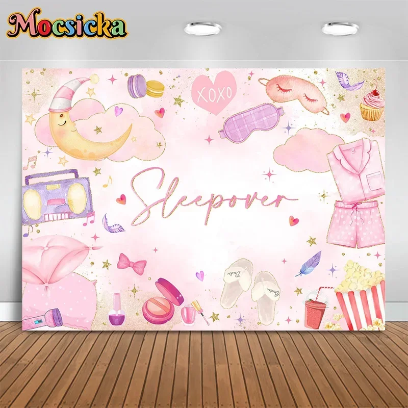 

Mocsicka Baby Shower Photography Background Moon Pajama Backdrop Girl Princess Birthday Party Gender Reveal Kids Photo Studio