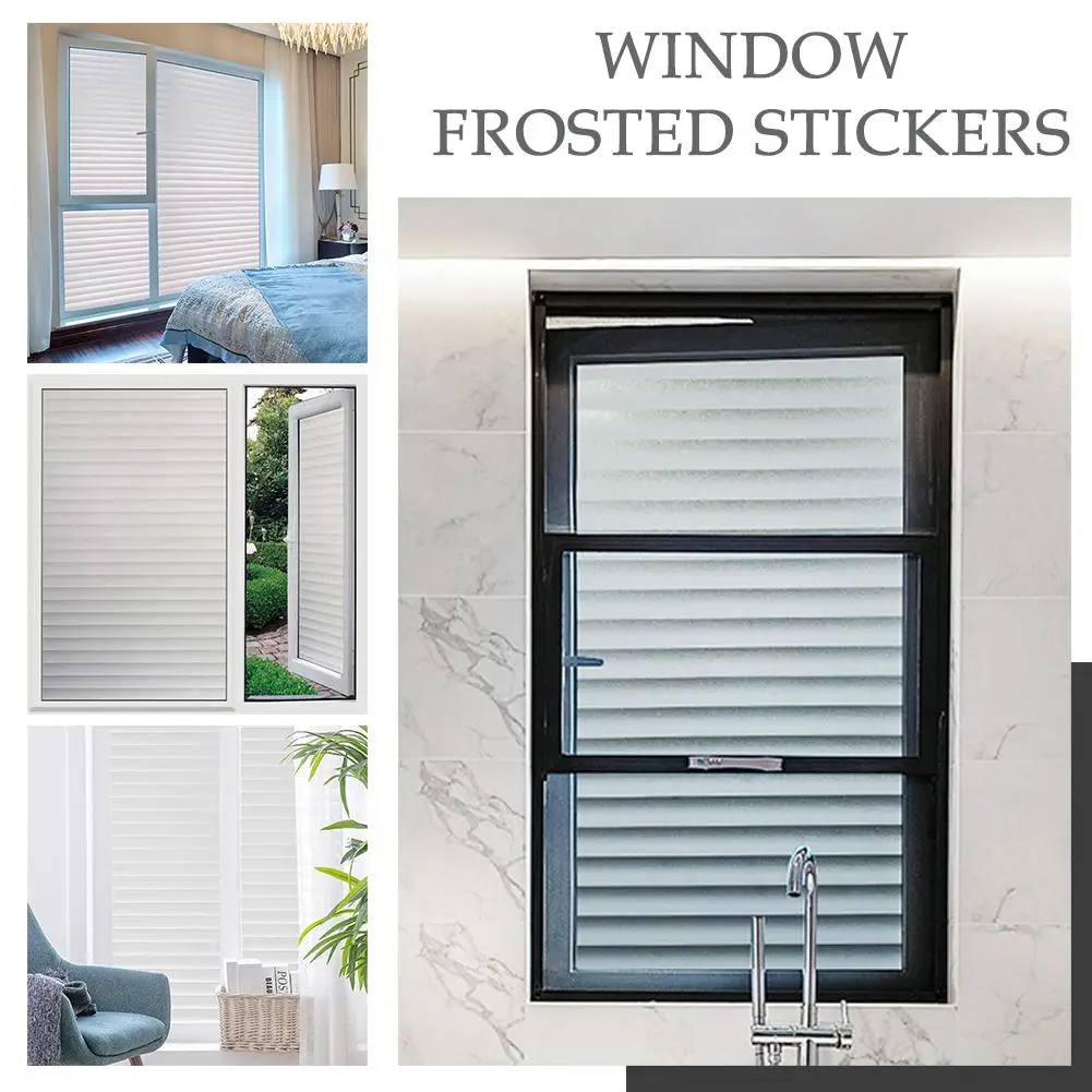 Frosted Window Film Privacy Opaque Window Stickers Adhesive Window Stickers Home Bathroom Vinyl Office Self Glass Film T1R6