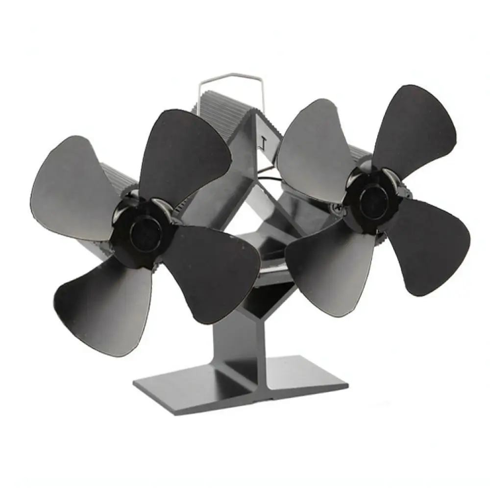 Efficient Heat Powered Fireplace Fan Dual Rotor Thermal Blower Quiet Airflow For Wood Pellet Stove Home Warmth Tool