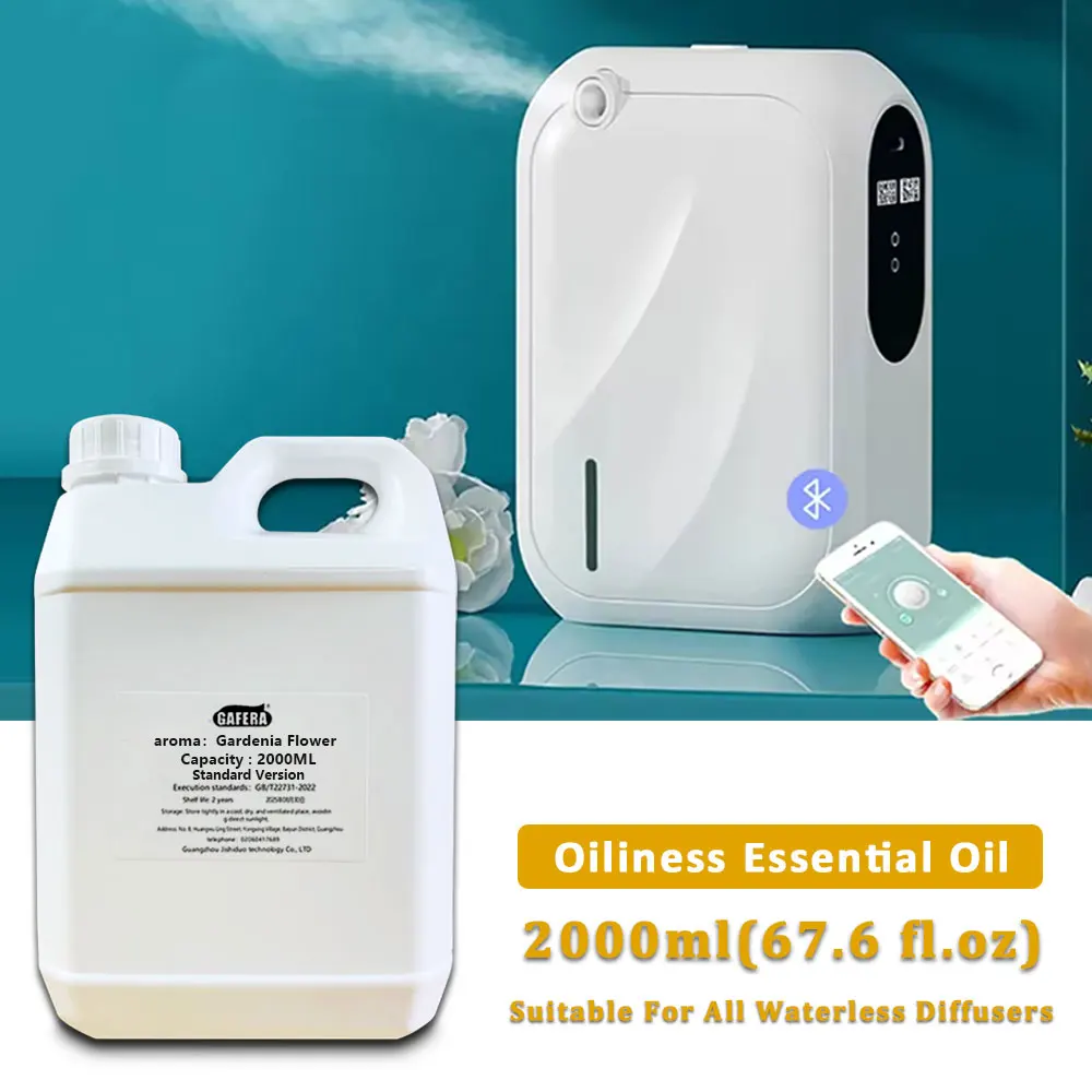 GAFERA 2000ml (67.6 fl.oz) Gardenia Flower Essential Oils - For Waterless Diffuser, Fragrance Machine Replenish Aromatherapy Oil