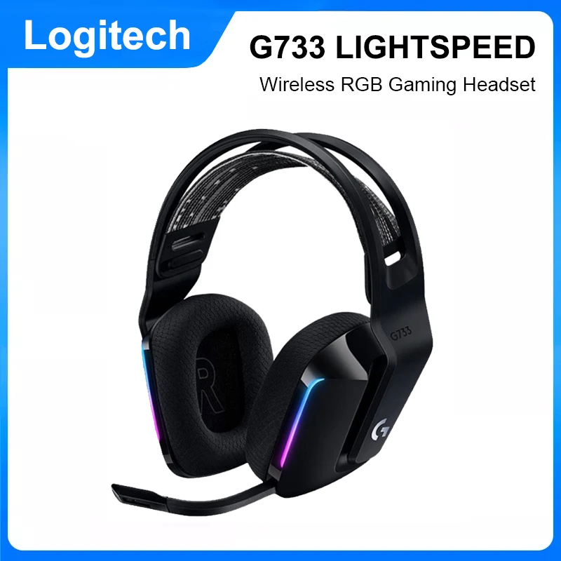 Беспроводные наушники Logitech G733 LIGHTSPEED, 2,0 объемный звук, RGB игровые легкие наушники для дома, ноутбука, ПК, геймеров
