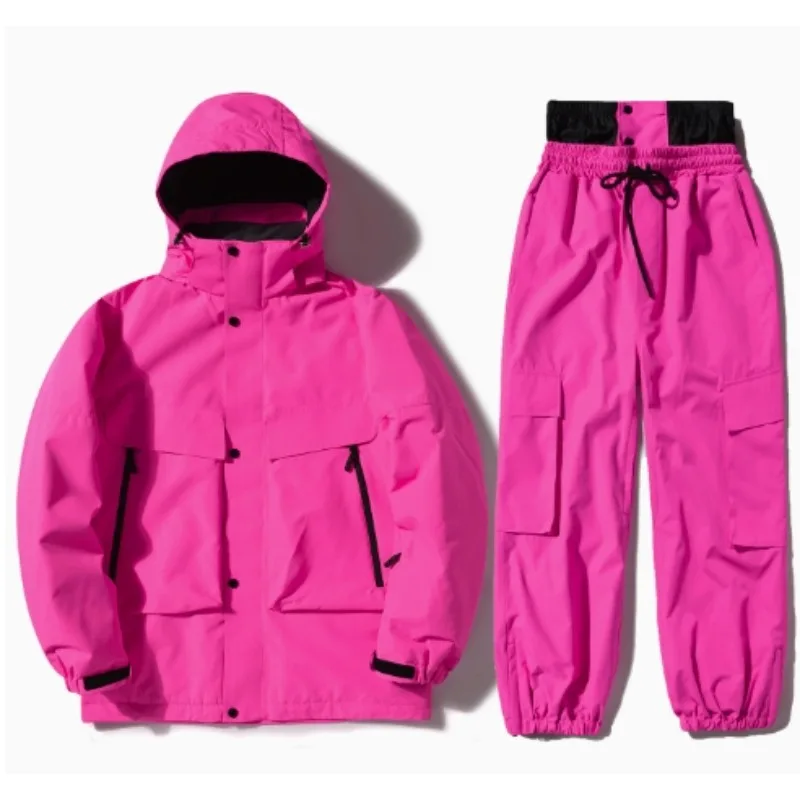

НОВЫЙ комплект лыжного костюма для мужчин и женщин, зимняя уличная ветрозащитная водонепроницаемая теплая лыжная одежда для сноуборда, комплект зимнего костюма, лыжная куртка