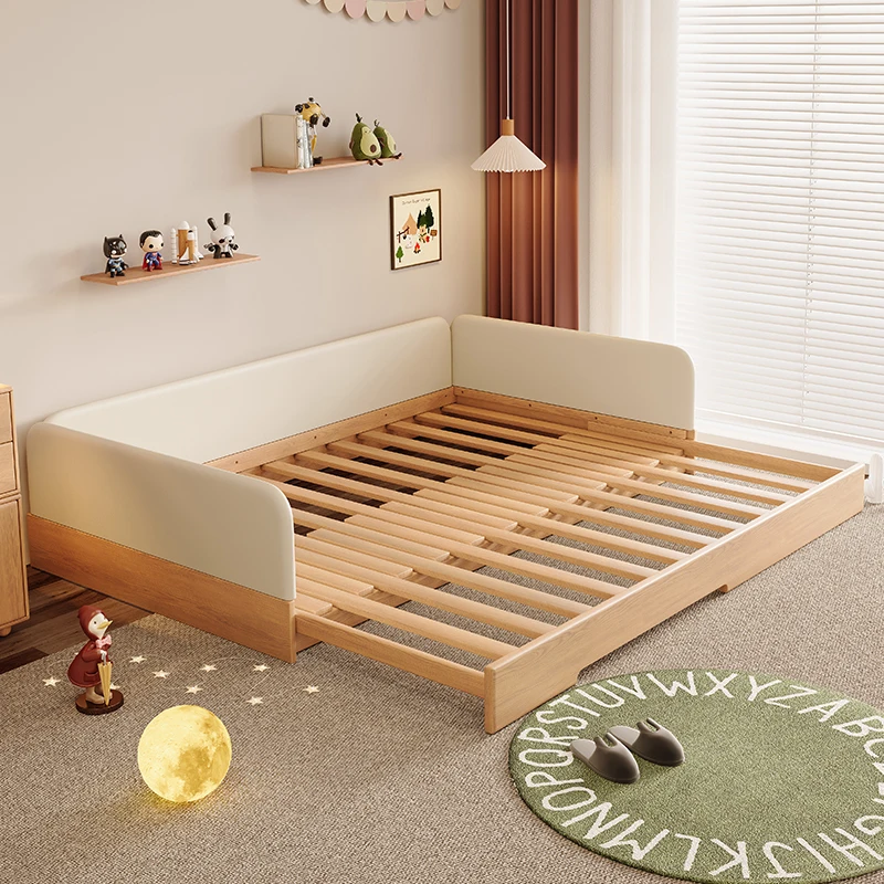 #t* forChildren's bed pull solid wood bed baby splicing bed a