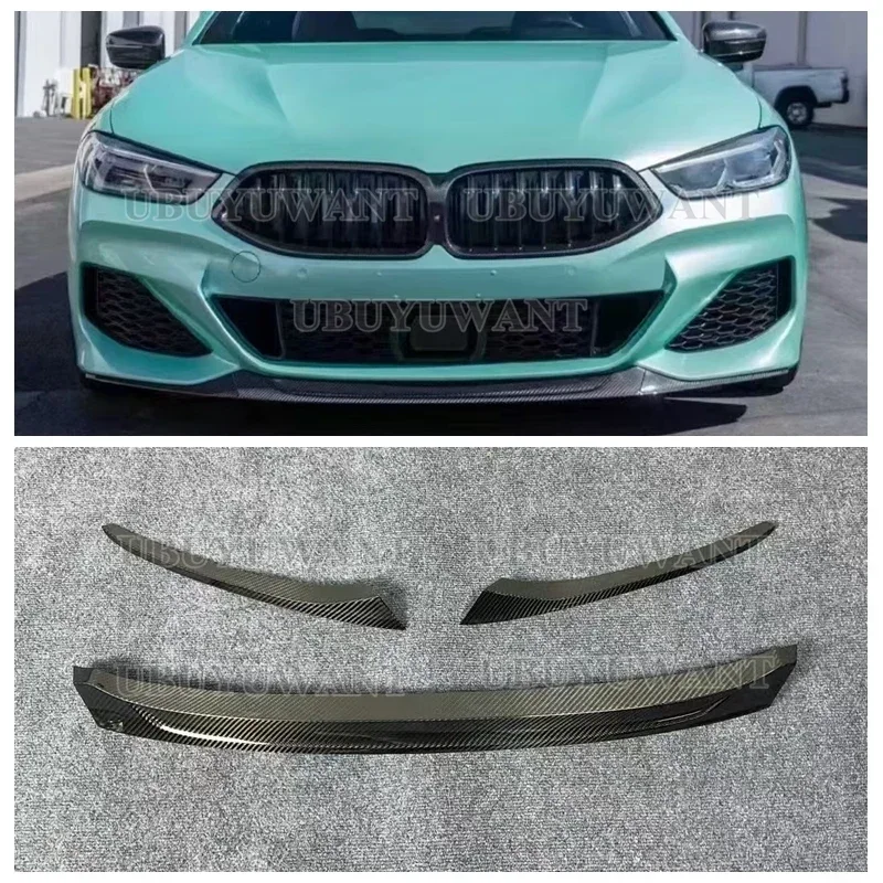 Front lip Bumper Protector For BMW 8 Series G14 G15 G16 840i 2020-2025 Carbon Fiber Car Styling Front Spoiler Anterior 3 Pcs/set