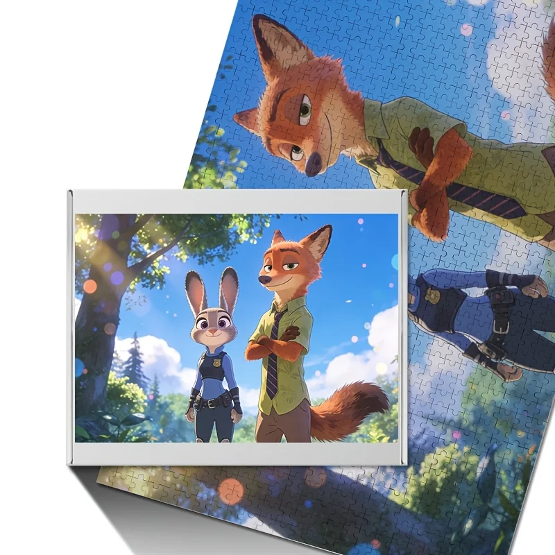 1000개 디즈니 주토피아 주디 & 닉 와일드 포스터 퍼즐 - 가족 놀이 활동, 영화, 게임, 방 장식 (DIY)