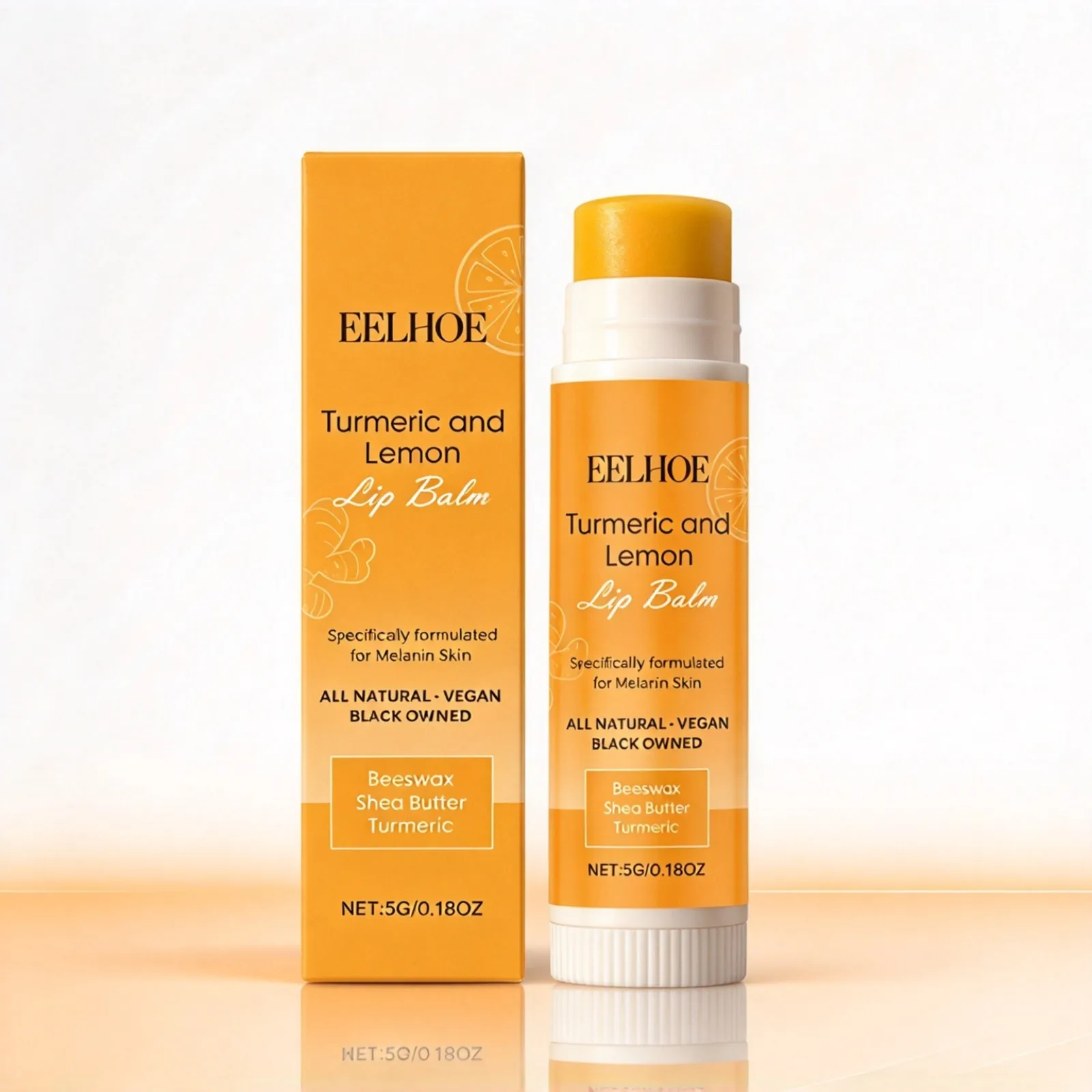 Turmeric Lip Balm 5g Improve Dull Lip Appearance Soothing Repair Dry Cracked Lips Long Lasting Moisturizing Natural Lip Care