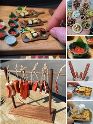 Miniature Food Play Ration Sushi Mini Fried Chicken Bacon Sausage Pork Dolls New Diy Miniature Dollhouse Accessories