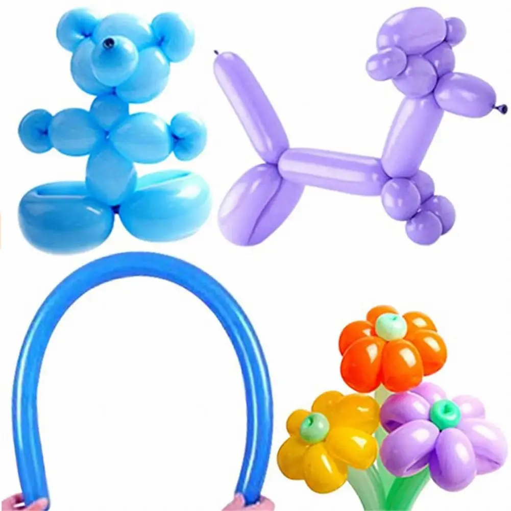 100pcs Long Balloon Emulsion Long Balloons Traditional Modelling Different Colours Unblown Length 26cm Christmas