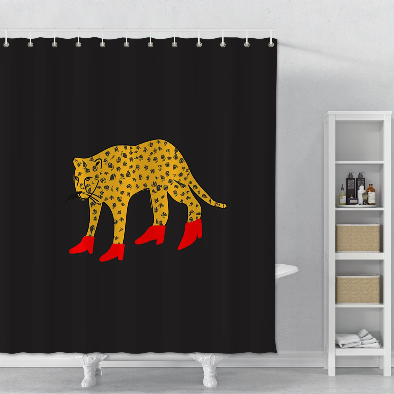 Tenda da doccia creativa stampata leopardo impermeabile tenda da doccia per bagno decorazioni per la casa tenda da doccia in poliestere con ganci