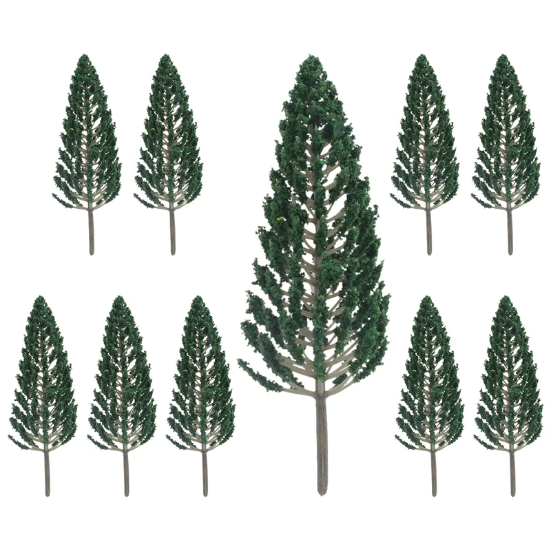 

WOWFU-10Pcs Pine Trees 1:25 Model Train Railway Building Green Model Tree For O G Scale 1/25 Railroad Layout Diorama Scenery