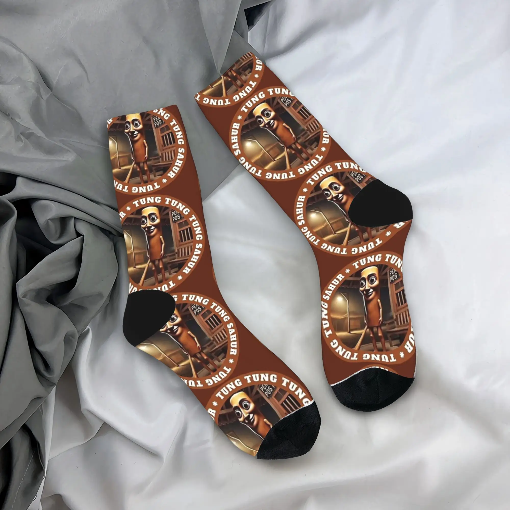 

Мужские носки унисекс Tung Tung Sahur, итальянские чулки Brainrot, нескользящие дышащие носки, осенние модные дизайнерские носки для скалолазания