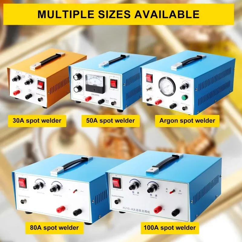 30/50/80/100A Pulse Sparkle Argon Spot Welder Portable TIG Jewelry Spot Welding Machine for Gold Silver Platinum Stainless Steel