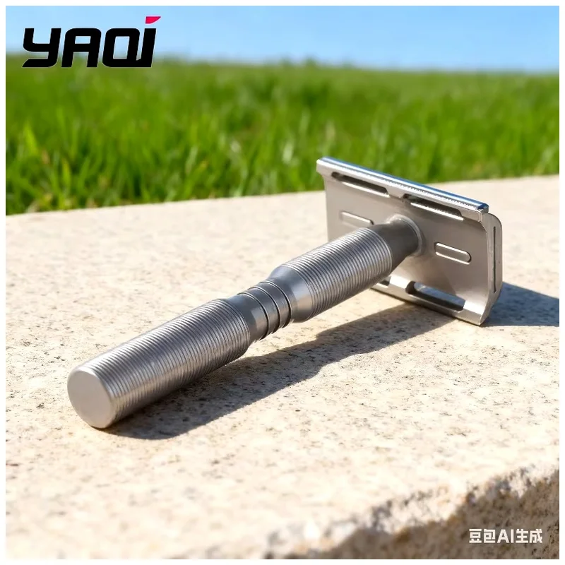 YAQI Ghost Titanium 0.70mm Blade gap Light Weight Safety Razor for Men Shaving Wet Shave Tools Men Shaving Products Mens Gift