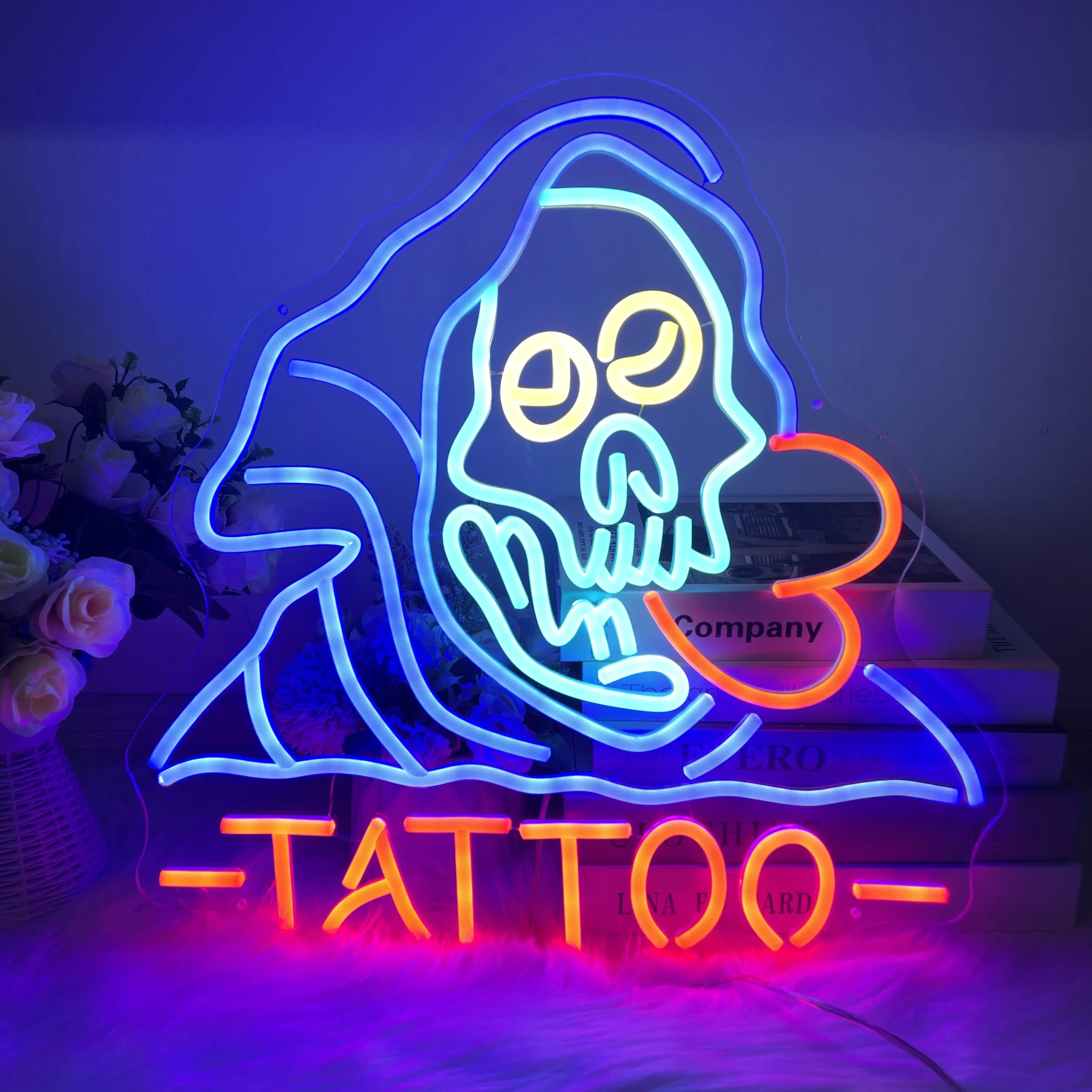 Imagem -03 - Tatuagem Neon Sign Wall Decor Nome Personalizado Arte Led Bar Sala de Jogos Clube Salão Presentes Personalizados