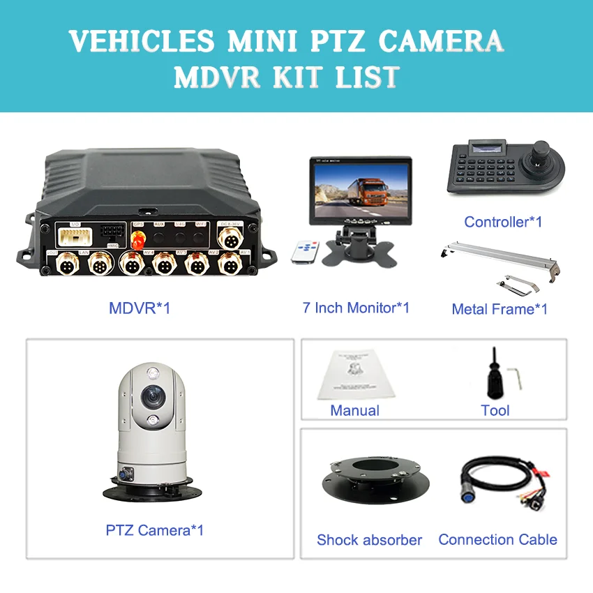 Mini Waterdichte Op Voertuig Gemonteerde Mobiele PTZ Camera IR Anti-Shaking Dynamische Forensics Outdoor MDVR Digitale Video Recorder