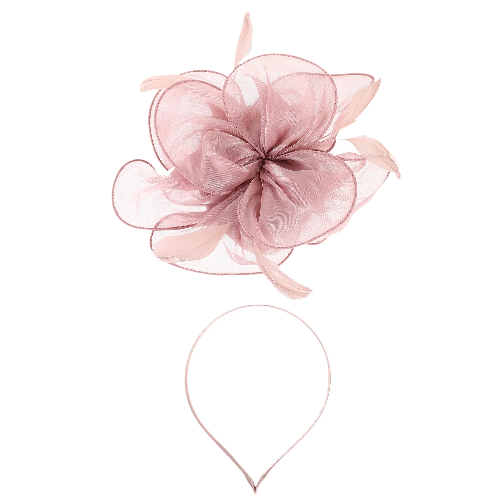 Band Handmade Nude Pink Organza Hair Accessory Wedding Party Head Band For Wedding Valentine Head Decoration