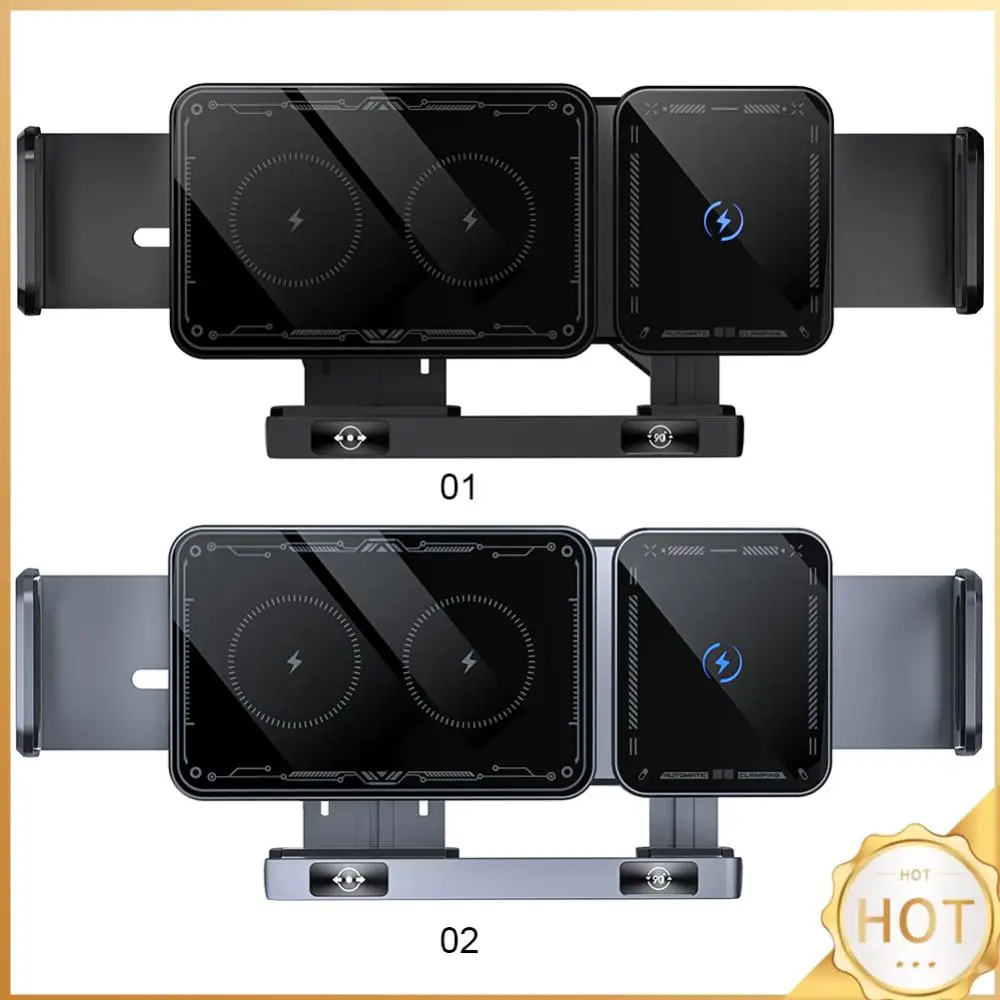 

Car Wireless Charger 15W Dual Coil Car Vent Phone Holder One-Touch Rotatable Car Vent Phone Mount for Fold Screen Phone