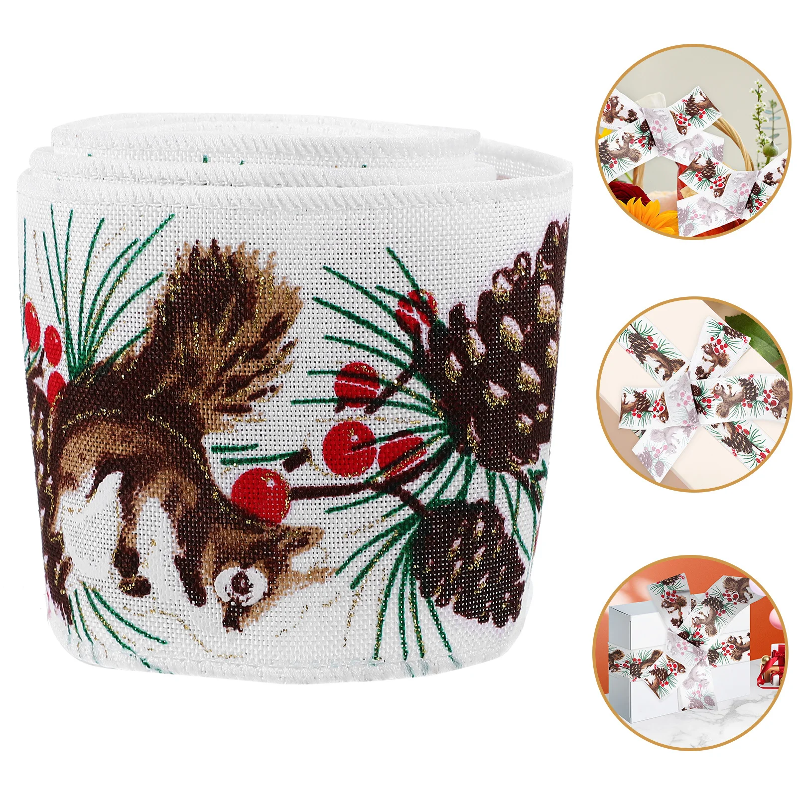 

1 Roll Christmas Ribbon Linen Iron Wire Rustic Diy Gift Wrapping Ribbon For Xmas Tree Holiday Party Decor Craft Making Ribbons