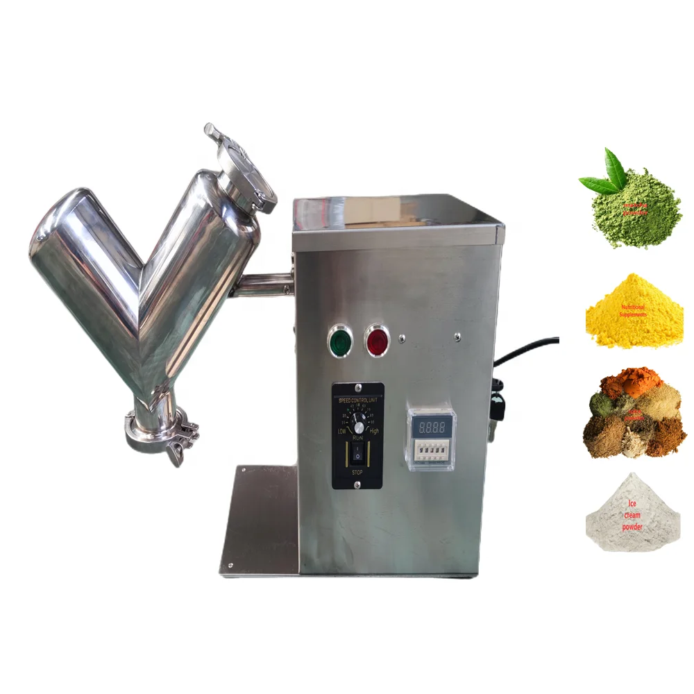 DZJX 2L 5L 8L 10L 15L 20L 25L 30L 100L 304 Stainless Steel Lab China 2 Dimension V Mixer Silicon Carbide Powder Particle Mixer