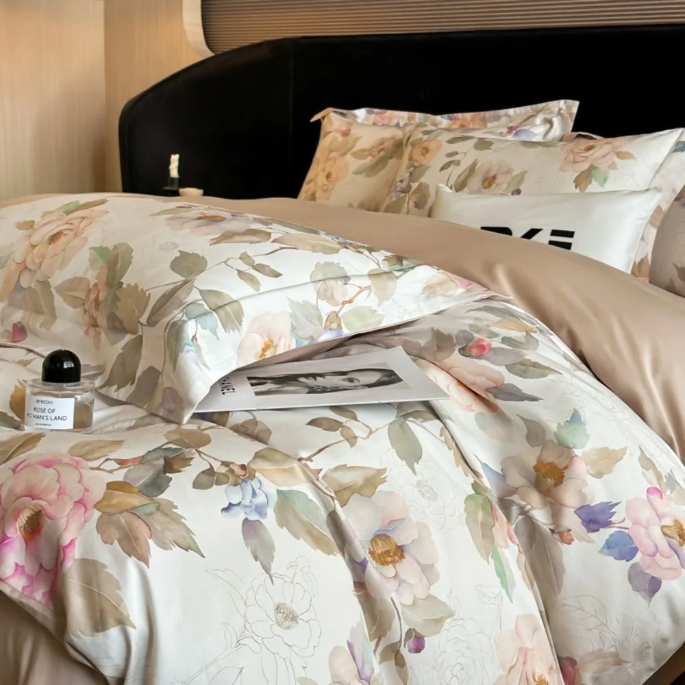 Egyptian Cotton Underwear Bedding Sets Linens Queen King Size Print Sheet Pillowcase Duvet Cover Bed Sheet Set