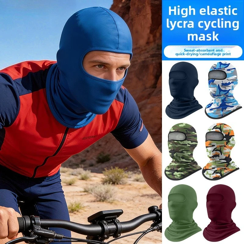 Sun Protection Cycling Head Cover Ice Silk Anti-UV Integrated Face Mask Neck Gaiter Thin Summer Headwrap for Men