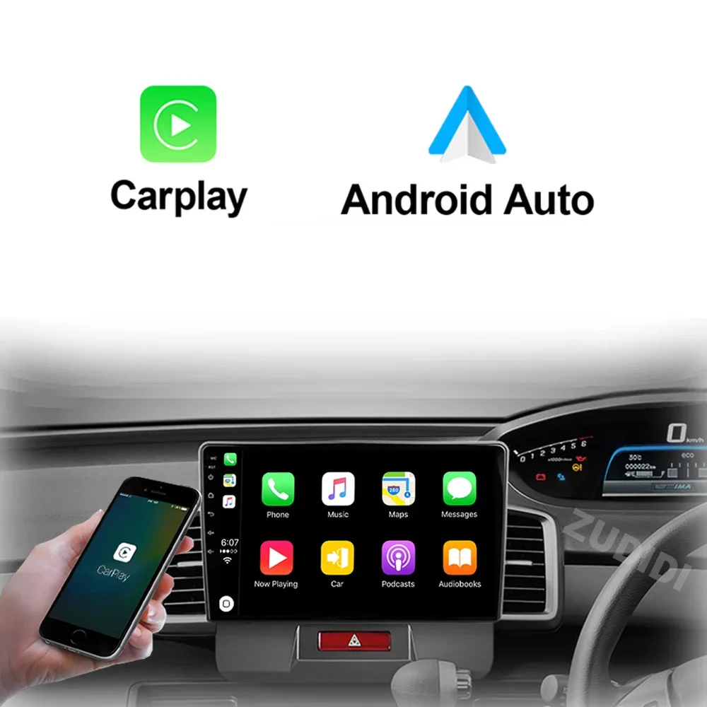 Leitor de Vídeo Multimídia para Carro, Tela de Rádio Android, Unidade Principal, Navegação 2Din, 4G CarPlay para Honda Liberado 1 Spike 2008-2016