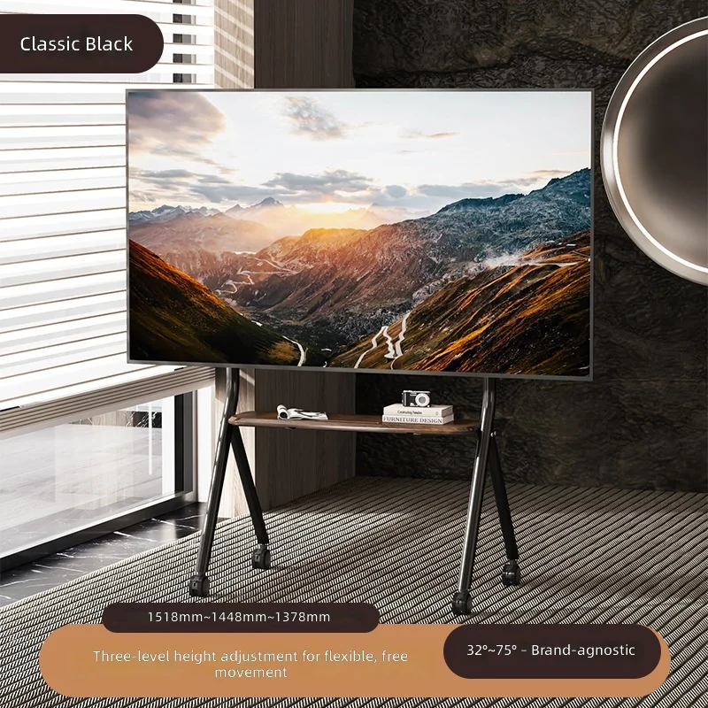 TV mobile bracket Nordic retro floor removable universal living room monitor TV rack cabinet - view 5