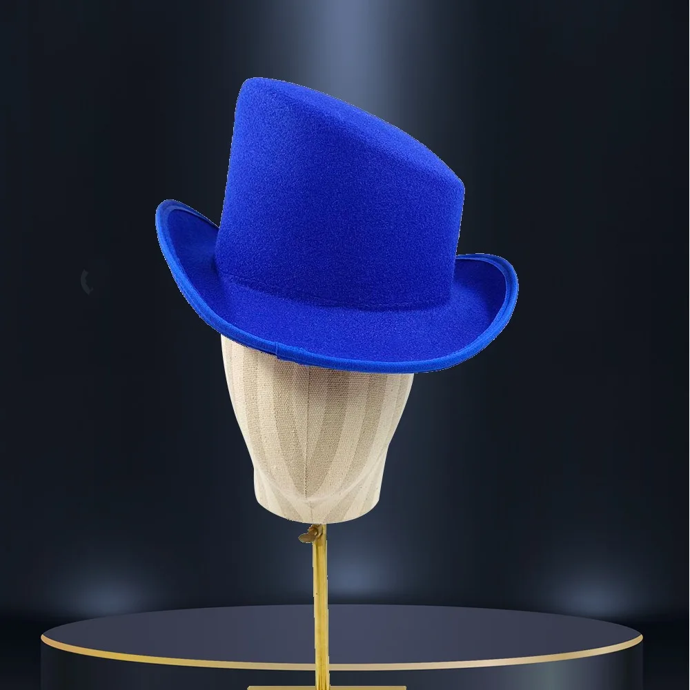 Retro Angled Edge Fedora Hat British Style Bucket Hat Magic Hat Multicolor Lightweight Magician Hat Party