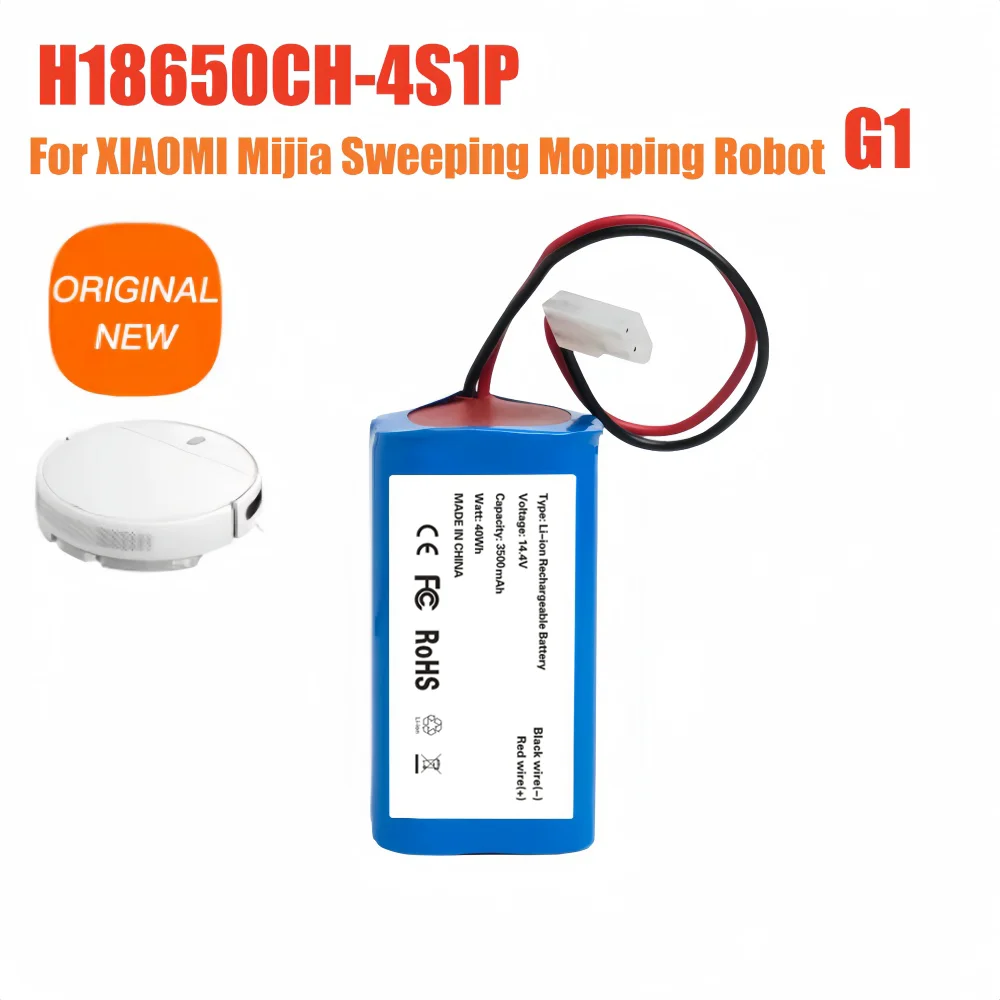 14.4V Battery H18650CH-4S1P for Robot Vacuum Cleaner Xiaomi Mi Robot Vacuum Mop Essential MJSTG1, Mijia G1, (3500mAh)14.4V/14.8V
