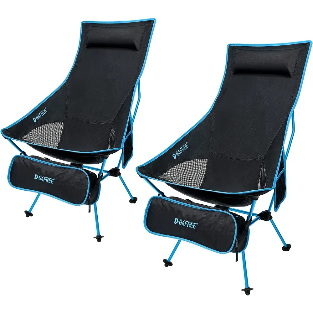 

2Pack Lightweight Portable High Back Camp Chair, Folding Chair Lawn Chair Heavy Duty 330lbs with Headrest