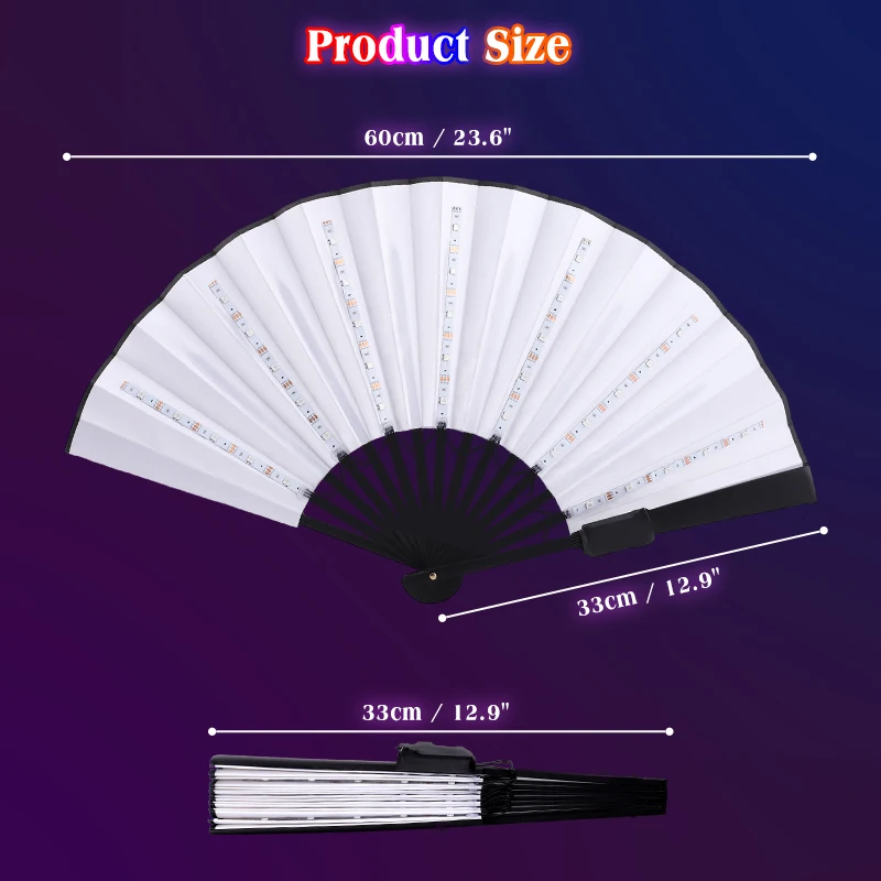 Glow Folding Led Fan Dancing Light Fan Night Show Halloween Rave Festival Accessorie Glow In The Dark Party Supplies Dj Bar Club