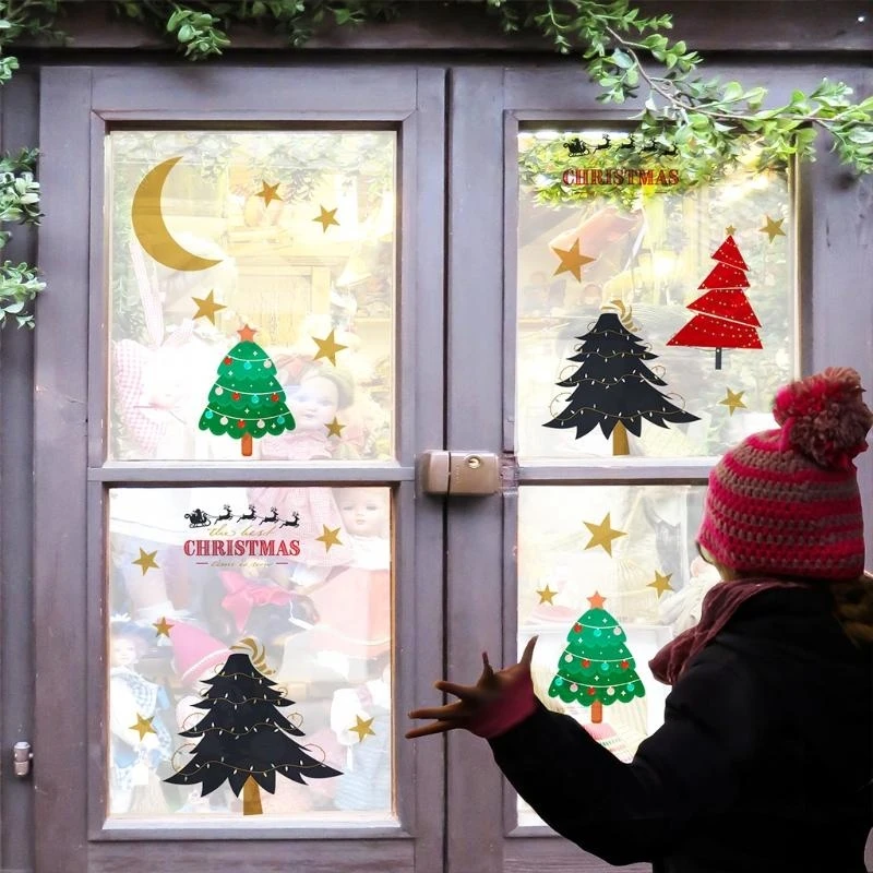 Autocollants muraux Noël Santa deur