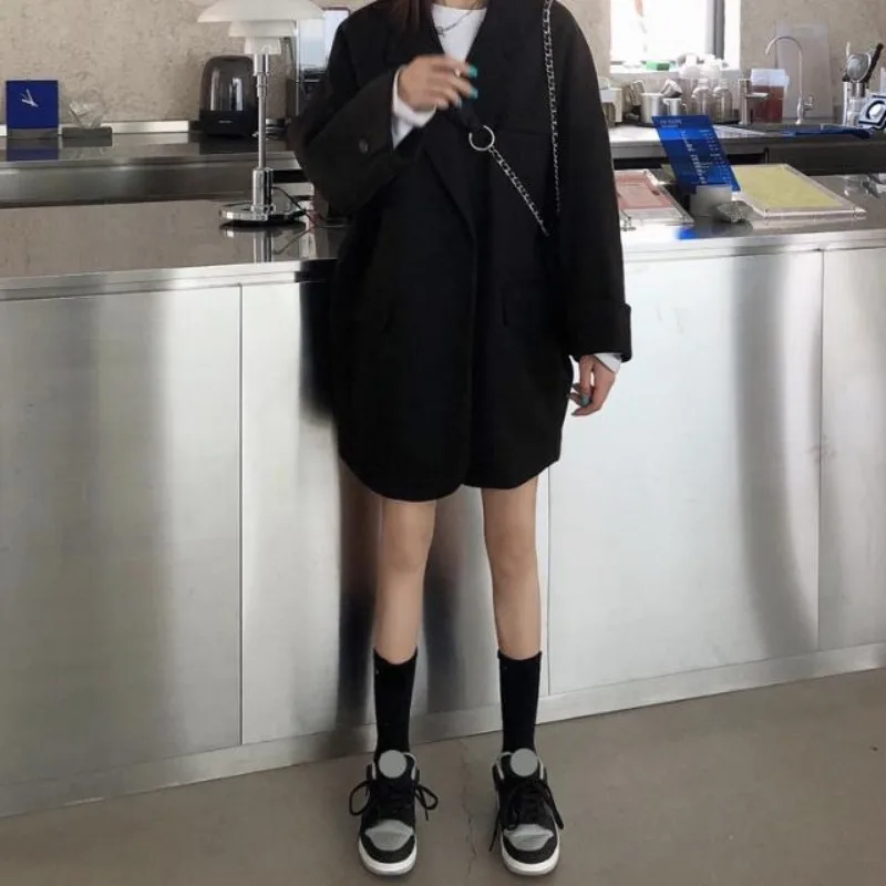 2026 Student Female Korean Chic Winter Fashion Blogger Lazy Boyfriend Wool Suit Padded Cotton Thickened Loose Jacket