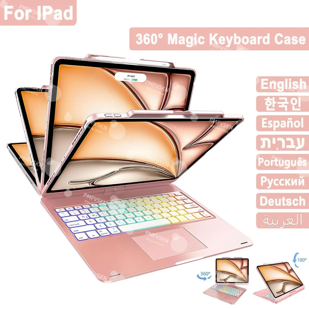 

Backlit Magic Keyboard Case For iPad Air 5th 4th 11 13 M2 M3 iPad Pro 11 12.9 13 Touchpad Tablet Cover Folio For iPad 10th 11th