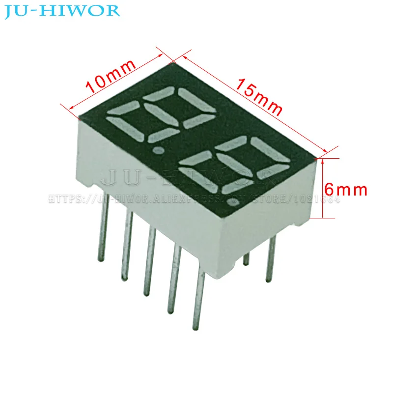 10pcs 0.28 Inch 10Pins 2281AB 2281BB 2 Digits Bits 7 Segment Blue LED Digital Display Digitron Common Anode Cathode C-C C-A