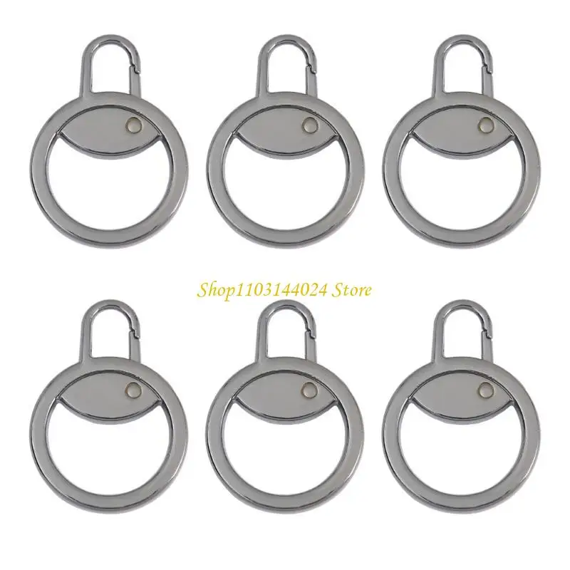 

N5KE 6lots Elastics Cord Lock Multifunctional Zippers Durability Zippers Pull Head for Clothing and Bags