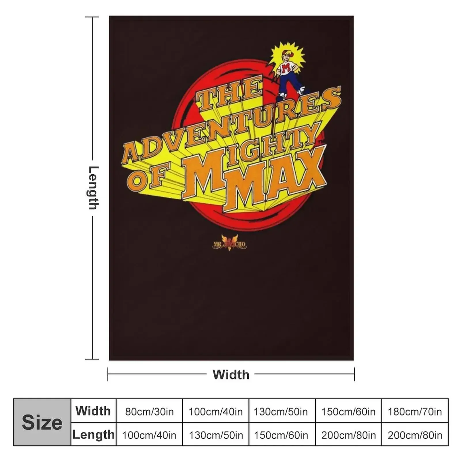 Mighty Max Retro Cartoon Classic T-Shirt Throw Blanket couch cozy soft plush fuzzy picnic outdoor blanket