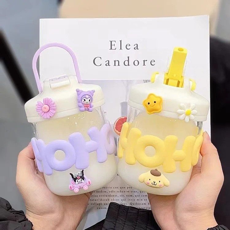 Glass Cup ins High Face Value High Temperature Resistant, Scalding Resistant, Explosion-proof Chain Cup Chain Female Portable