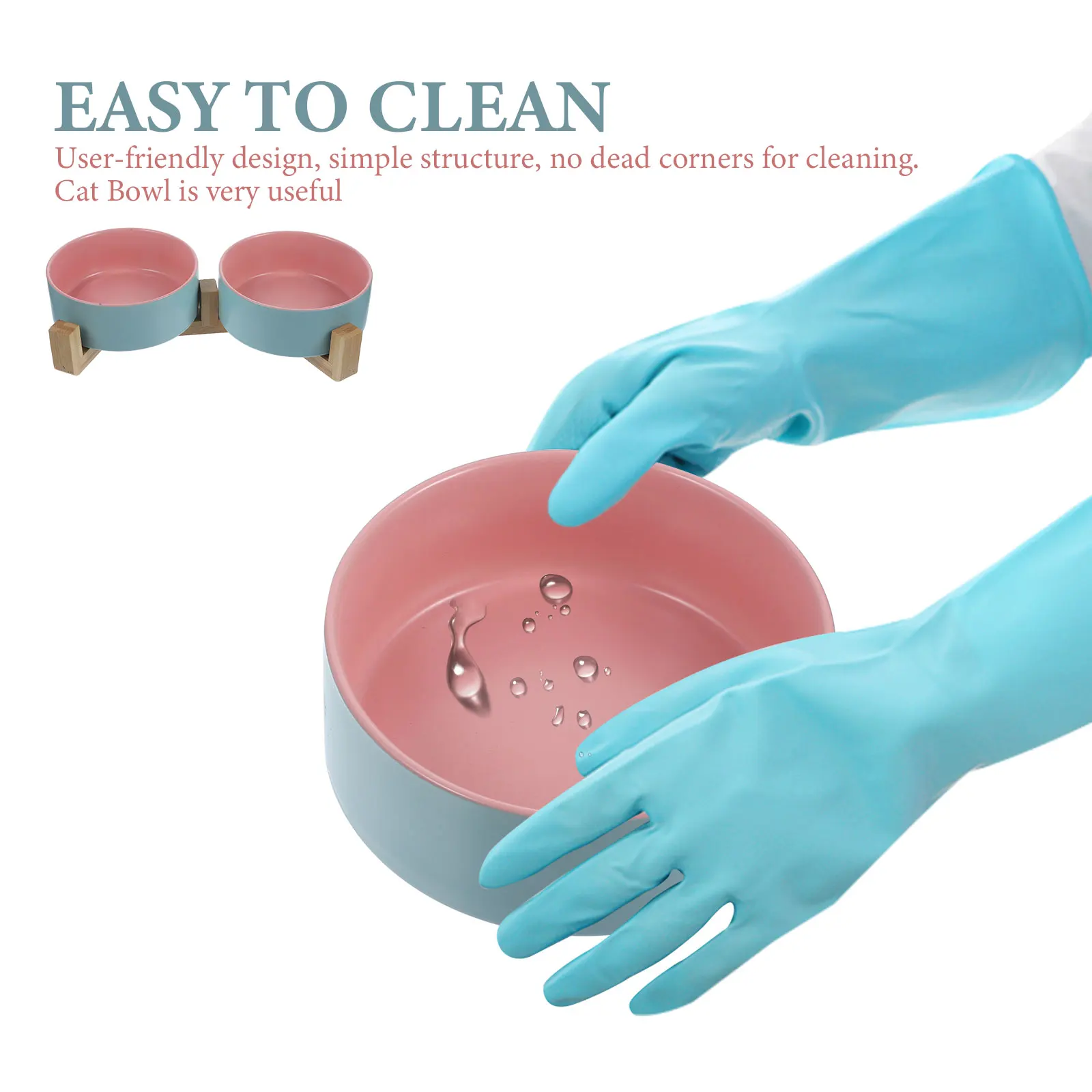 

Ceramic Cat Bowls Pet Feeding Accessory Anti slip Dog Bowl Reusable Water Bowl Durable Ceramic Large Capacity Easy Cleaning