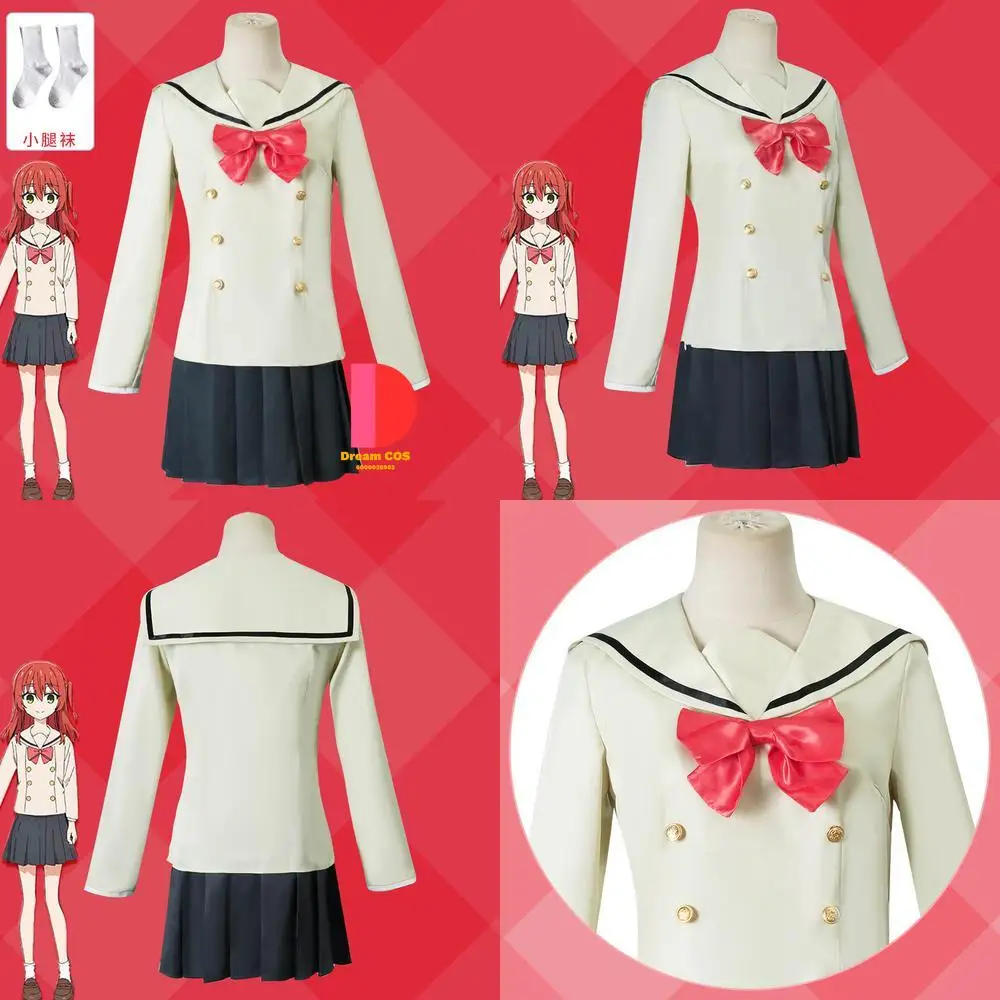 

Bocchi The Rock Cosplay Costume Anime Ikuyo Kita JK School Uniform Set Cute Role Play Women Wig for Comic Con Halloween Party