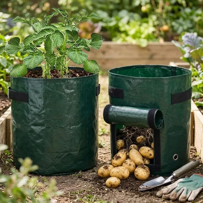 Potato Grow Bags 7/10Gallon Garden Planting Bag with Flap Windows and Handles Vegetable Grow Bags for Potato Onion Tomato Carrot gallery 2