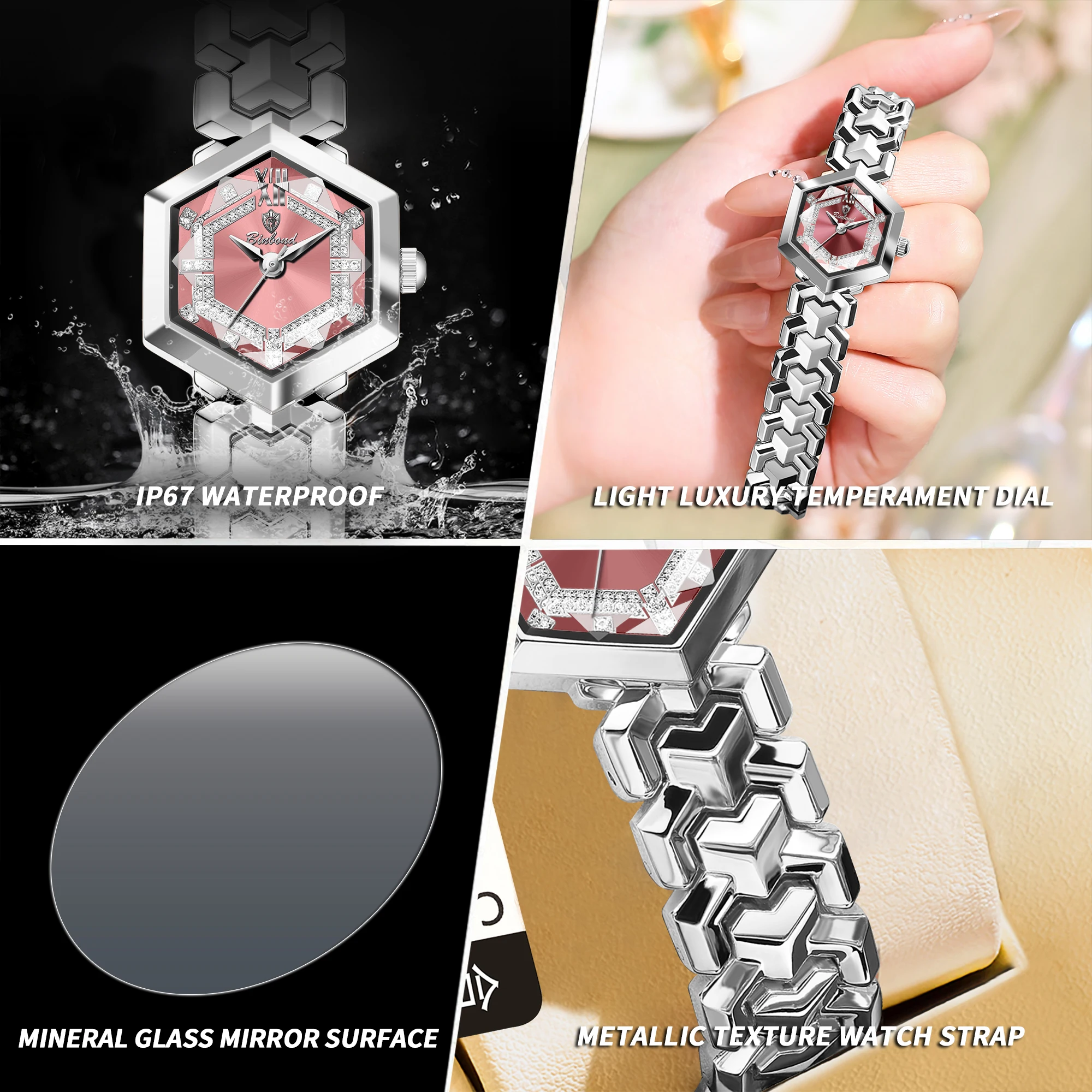 Orologio da uomo creativo a tema notte stellata di BINBOND, orologio meccanico automatico in acciaio inossidabile, luminoso e impermeabile, m da uomo