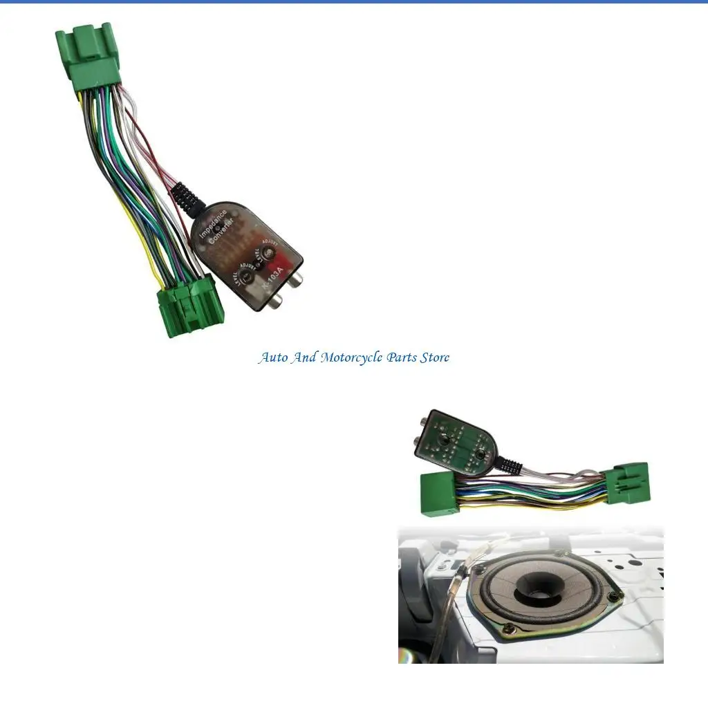 P9FD Car Stereo High to Low Line Speakers Converter Adapter Bass Adapter Wire Speakers Levels Converter Cable